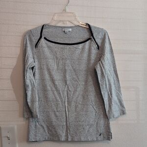 2/$15 Nautica Gray Navy 3/4 Sleeve Women's Tee